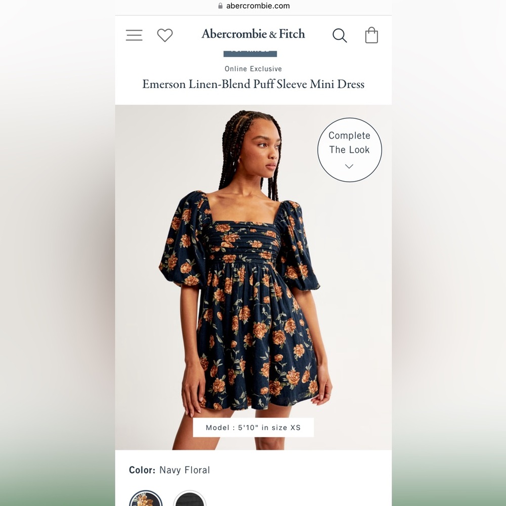 Abercrombie Emerson poplin linen blend mini dress, size small tall